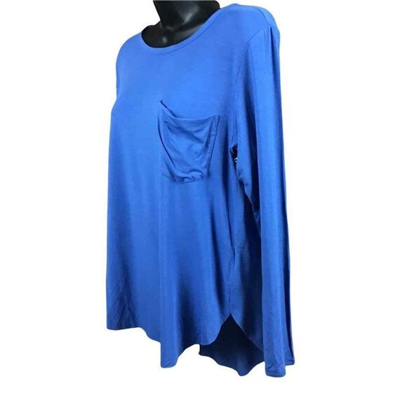 Another Love Women’s Small Blue Pullover Long Sleeve Top Pocket Stretch NWOT - Picture 12 of 15